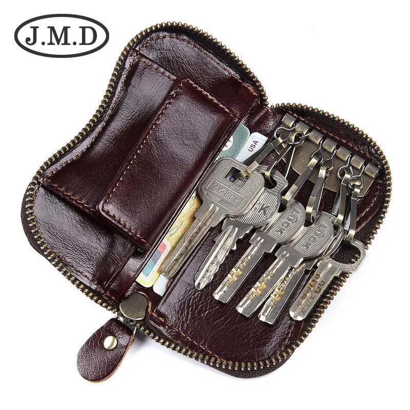

Genuine Leather Keychain Men Women Key Holde Organizer Pouch Car Key Wallet Housekeeper Key Case Mini Card Bag
