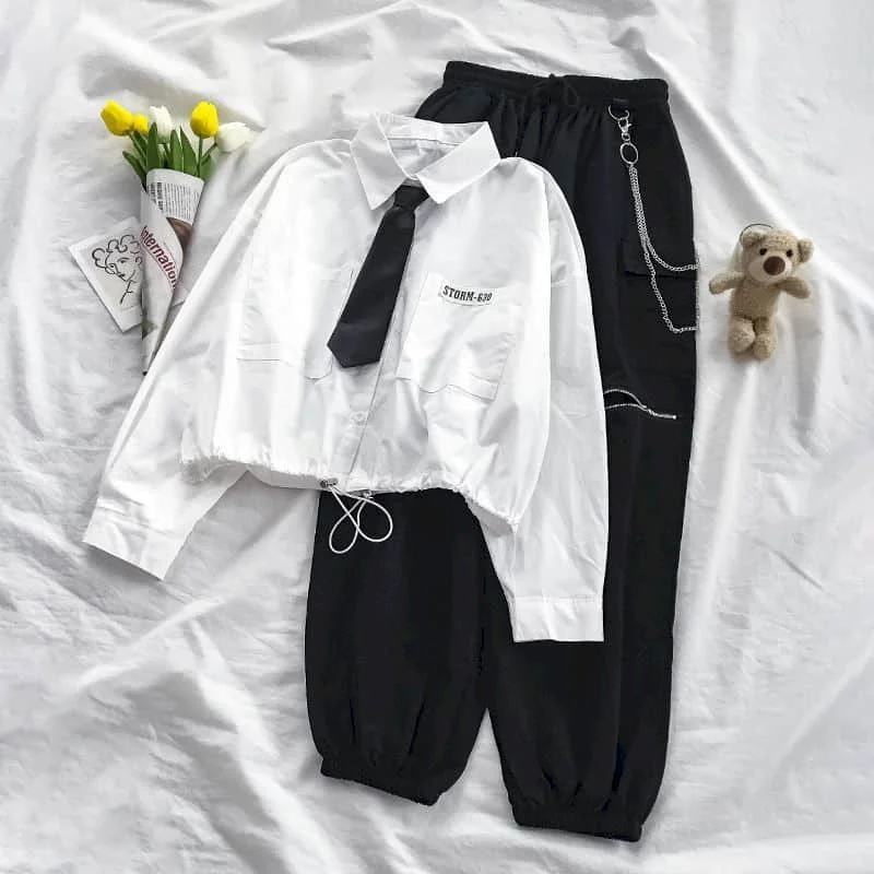 2024 Autumn New Jk Uniform Sets Female Korean Version Long Sleeve Shirt Student Preppy Style Two Piece Set Women Overalls Tops