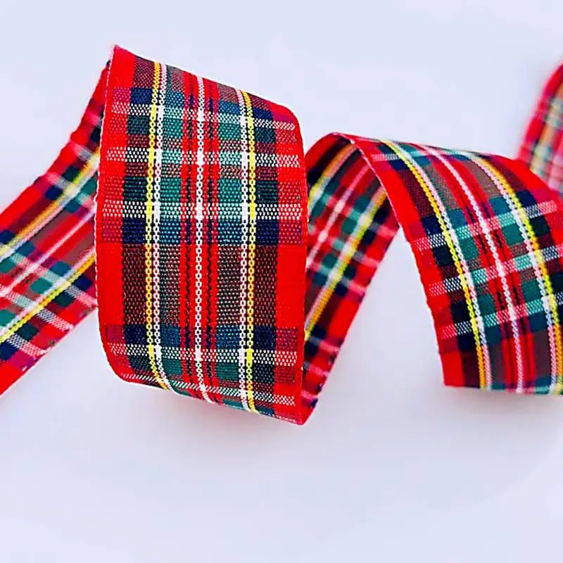 1 '25mm Checked lattice Ribbon 4.5m DIY Handmade Material Headdress For hair Bows Clothing Material Crafts Accessories