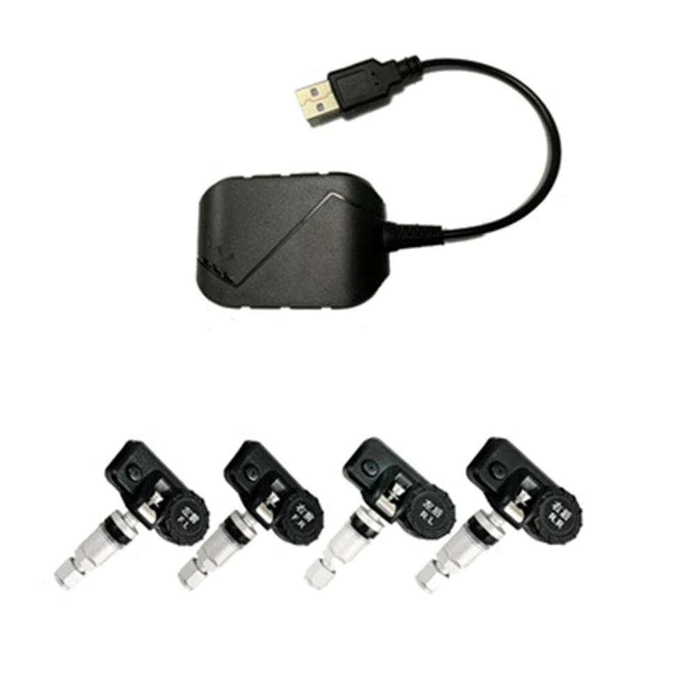 GcPaSr Android TPMS for Car Radio DVD Player Tire Pressure Monitoring System Spare Tyre Internal External Sensor USB TMPS