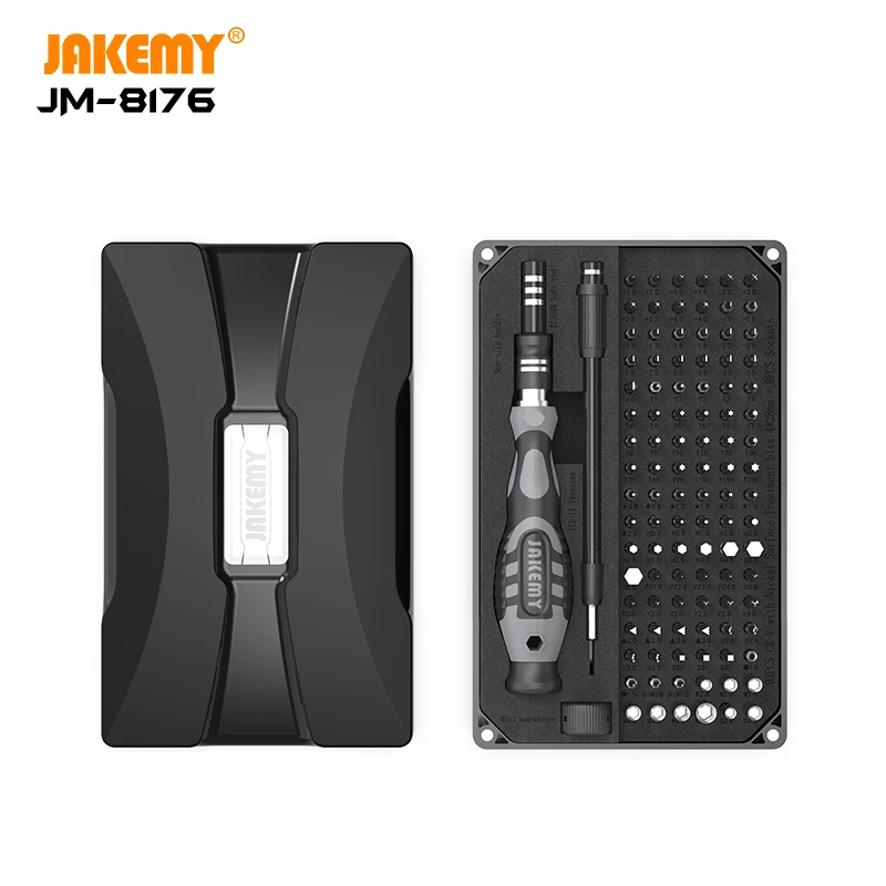 JAKEMY JM-8176 106 IN 1 Precision Screwdriver Set Magnetic Bits Screw Driver With Extension Bar for Mobile Phone Repair Tools