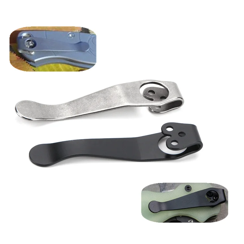 Imagem -06 - Titanium Back Clip Peça de Substituição para Spyderco Deep Carry Clip Bolso 3-hole Design Acessórios Faca Alta Qualidade C81 C10 C11