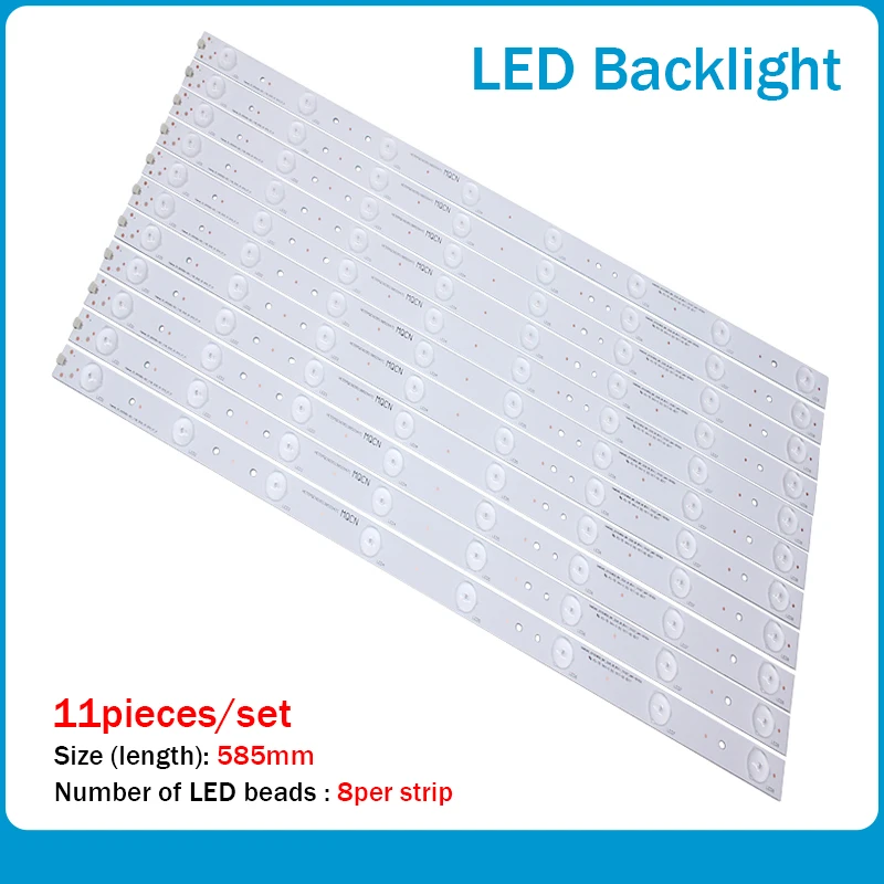 

New 1set=11 PCS8 LEDs 585mm LED backlight strip for Hisense LED55EC520UA 55-HD550DU-B21-11X8-3030c-v0 1150644