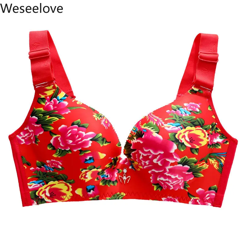 

Weseelove Woman Clothing Plus Size Push Up Bras for Women Sexy Female Bra Seamless Top Black Color Plus Size for Women S04-2