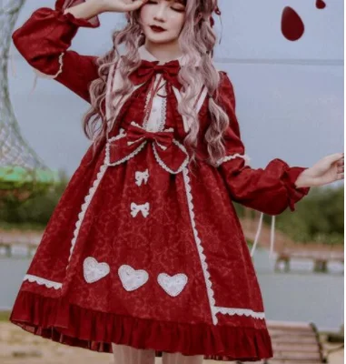 Kawaii mädchen gothic lolita op Süße prinzessin lolita kleid vintage spitze bowknot peter pan kragen laterne hülse viktorianischen kleid