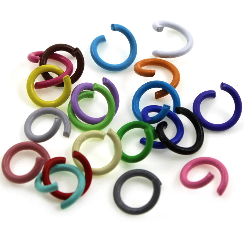 100pcs/lot 1.2x8mm Colorful Metal Round Open Jump Rings Split Rings Connectors for keyring key chains Diy Jewelry Making