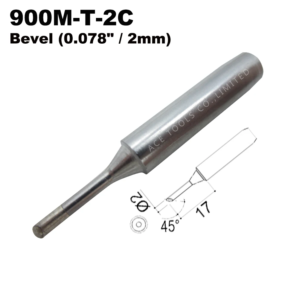 

5 PCS Soldering Tip 900M-T-2C Bevel 2mm for Hakko 936 907 Milwaukee M12SI-0 Radio Shack 64-053 Yihua 936 X-Tronics 3020 Iron Bit