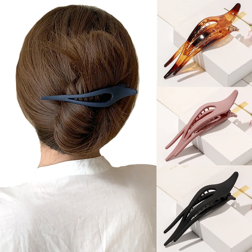 Pinces à cheveux en forme de bec de canard pour femmes, pinces à cheveux mates, Barrettes en plastique, support de queue de cheval, accessoires pour