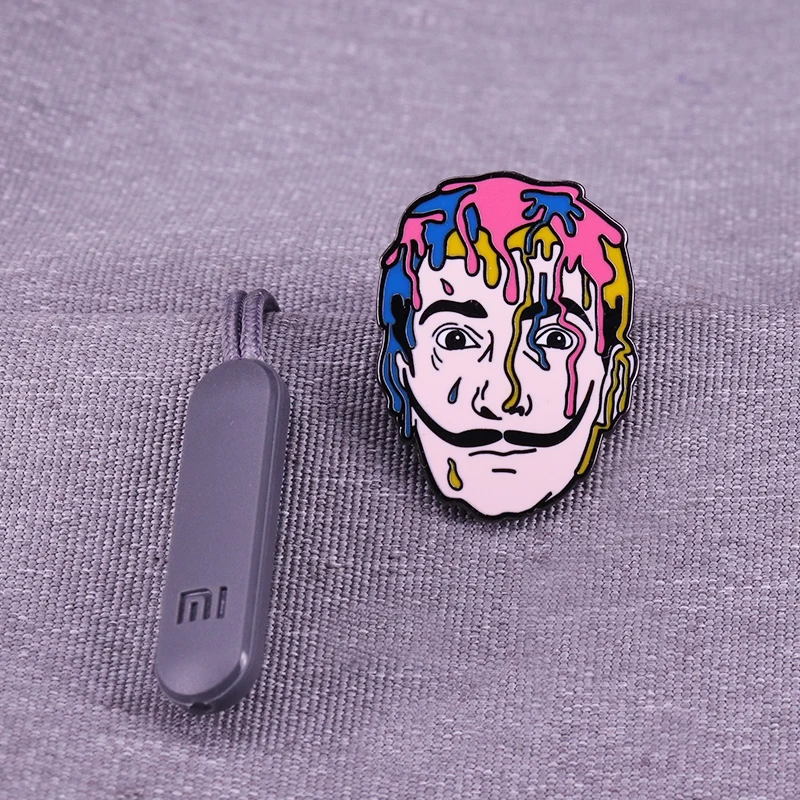 Salvador Dali Enamel Pin Spanish Surrealism Painter Brooch Artist Gift Women Shirts Jacket Accessories Badge