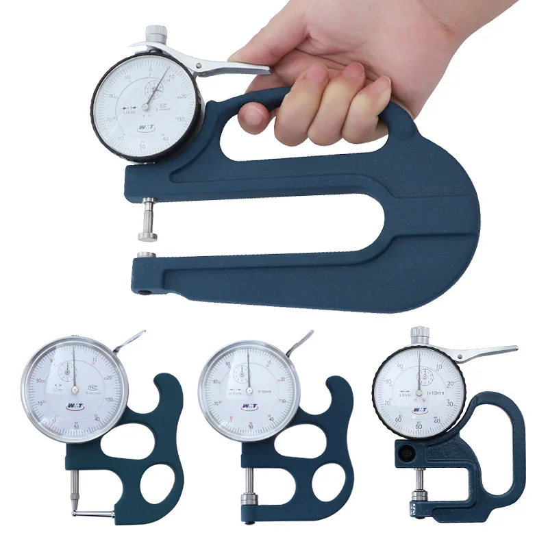 Dial Thickness Gauges 0-10x20/26/30/120mm 0.01mm Thickness Meter for Paper Leather Film Tube Thickness Measurement