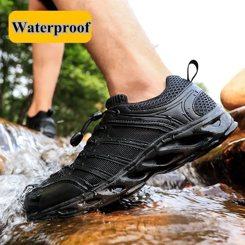 Outdoor Fast Dry Waterproof Wading Shoes Ultra Light Non-slip Water Sports Shoes Summer Hiking Mesh Breathable Fishing Aqua Shoe