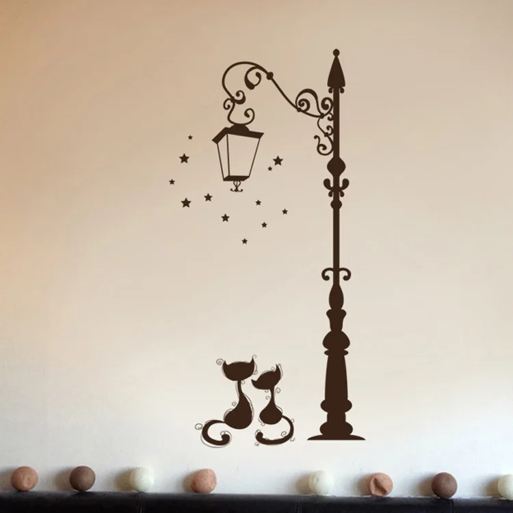 Cute Cat Fashion Wall Stickers Funny Cat Stickers Living Room Decor Tv Wall Decor Child Kids Bedroom Vinyl Home decor BRC08