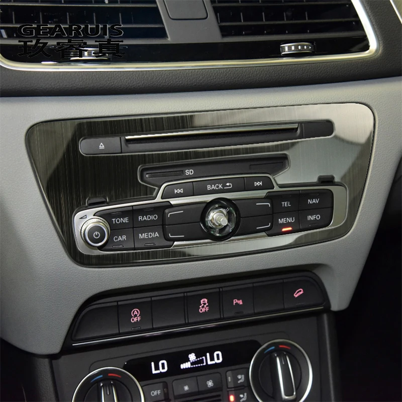Car Styling adesivo per auto in fibra di carbonio CD pannello di controllo centrale strisce di rivestimento per Audi Q3 accessori Auto adesivi per