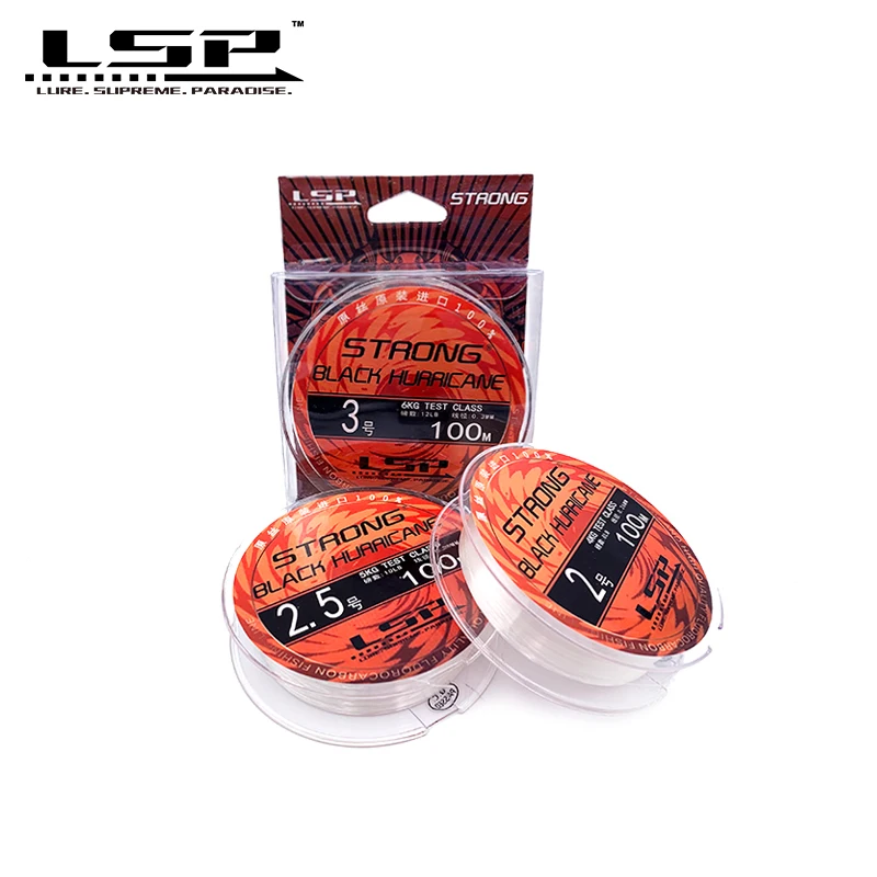 LSP 100% Fluorocarbon Lines 0.22-0.4mm 6LB-20LB 100M Carbon Fiber Smooth Monofilament Leader Line Seawater Fishing Tackle Wire