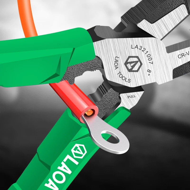 LAOA 3PCS Cr-V Steel Diagonal Pliers Universal Long Nose Pliers Electrician Nippers Wire Stripper Cable Cutter Terminal Crimper