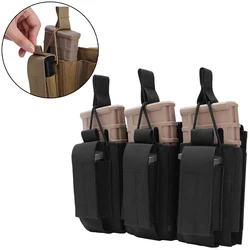 Tactical Triple Mag Pouch MOLLE AR M4 5.56/.223/9mm Triple Magazine Pouch Mag Holder For and Charger Holder