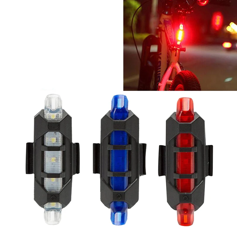 Bike Bicycle Light Rechargeable LED Taillight USB Rear Tail Safety Warning Cycling Light Portable Flash Light Super Bright