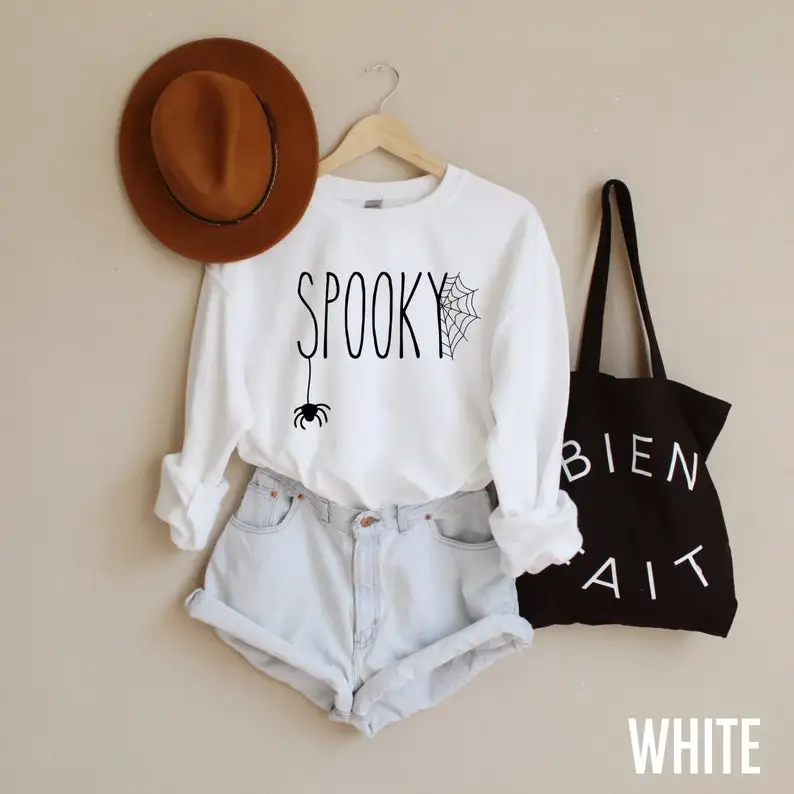 

Spooky Sweatshirt Fall Halloween Ghost The Bees Full Long Sleeve Top Shirt Fashion 100% Cotton Sweatshirt Pullover Drop Shipping