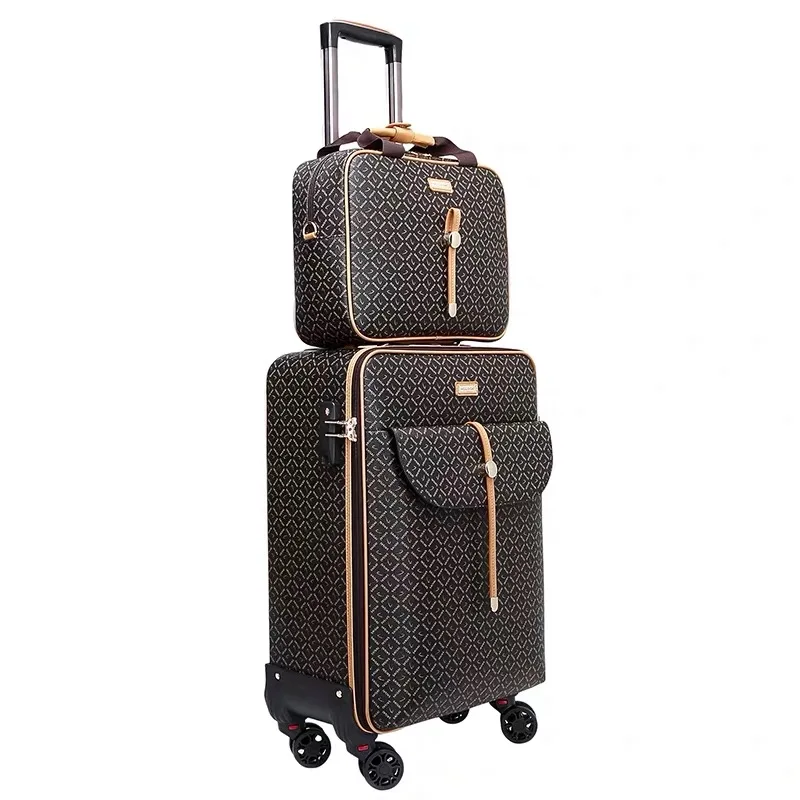 Valise de voyage de luxe pour femme, sac à main et bagage à roulettes, marque Spinner, mode internationale, 16 po, 20/24 po