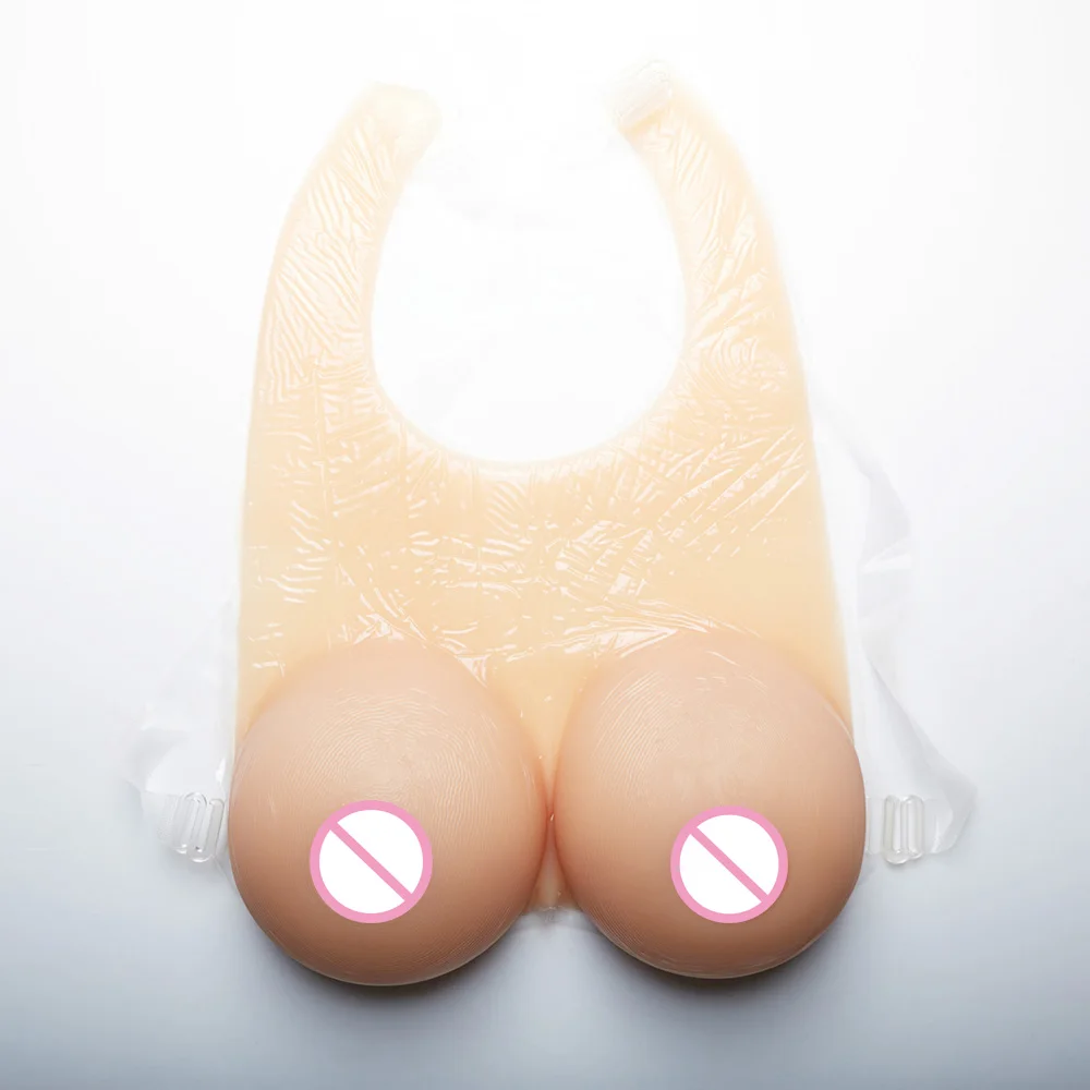 

Realistic Silicone Breast Form 34DD/36D/38C For Men Women Crossdresser Costume With Straps Clothing CD Form 1000g/pair Beige