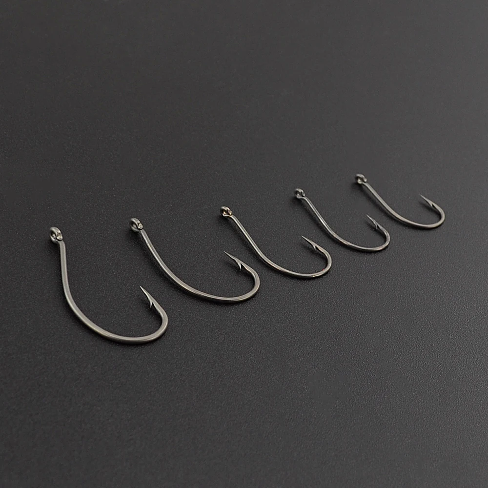 100pcs Coated High Carbon Steel Barbed Fishing Hooks Fishing Tackle Accessories 8015 with Box
