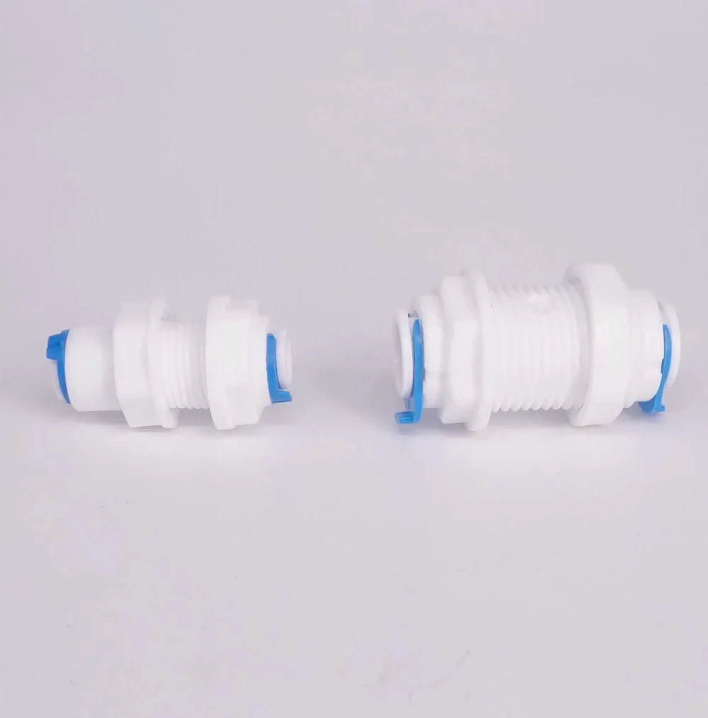 

Fit for 1/4" 3/8" OD Tube Bulkhead Thread 3/8" 1/2" BSP With Nut Connector Fitting Aquarium Reverse Osmosis RO Water dispenser