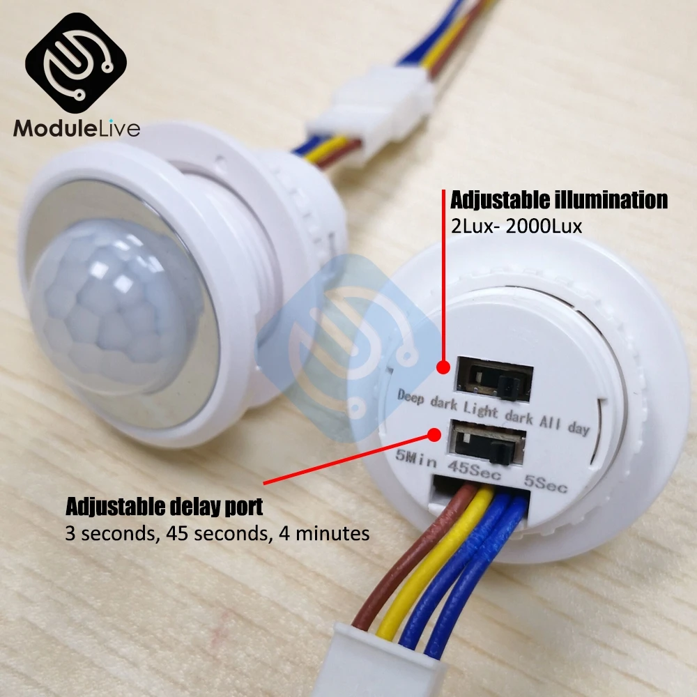 110V 220V Infrared PIR Sensor Switch Time Delay Switch Wall Motion LED Light Switch IR PIR Motion Sensor Detector Outdoor