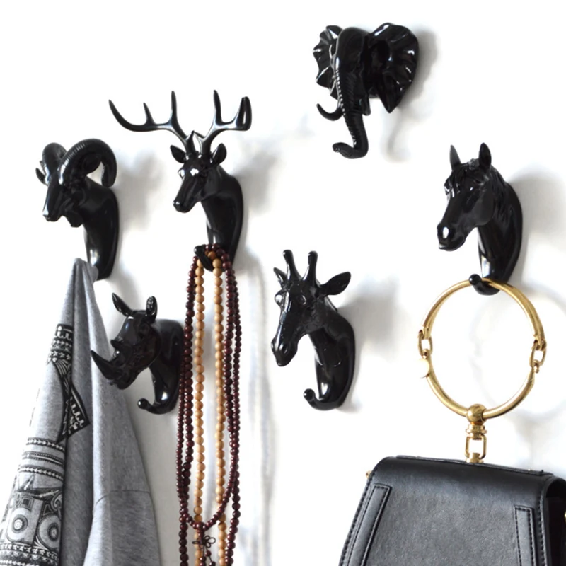 6pcs/set Organizers Storage Wall Coat Rack Animal Hanging Hooks Key Hanger Clothes Hanger Rack Housekeeper On Wall Home Decor