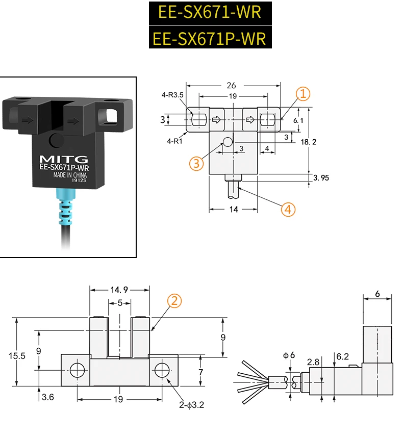 U-Förmigen Schlitz Lichtschranke EE-SX67 Serie SX 670 671 672 673 674 675 676 677 Induktion Grenze Sensor NPN PNP NO NC 5V-24V – Detail 16