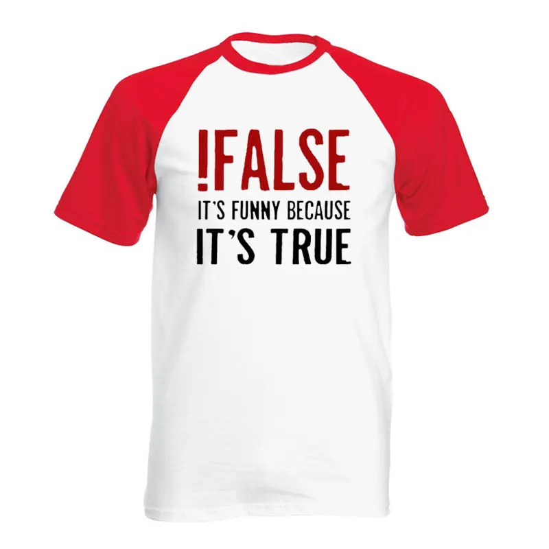 False It's Funny Because It's True T-Shirt Programmer Quote Printed T Shirt Funny Java The IT Crowd Geek Nerd Short Sleeve Tee