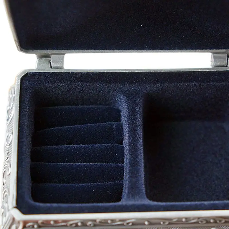 Vintage Jewelry Trinket Box Rectangle Box Metallic Floral Box Small Gift Storage