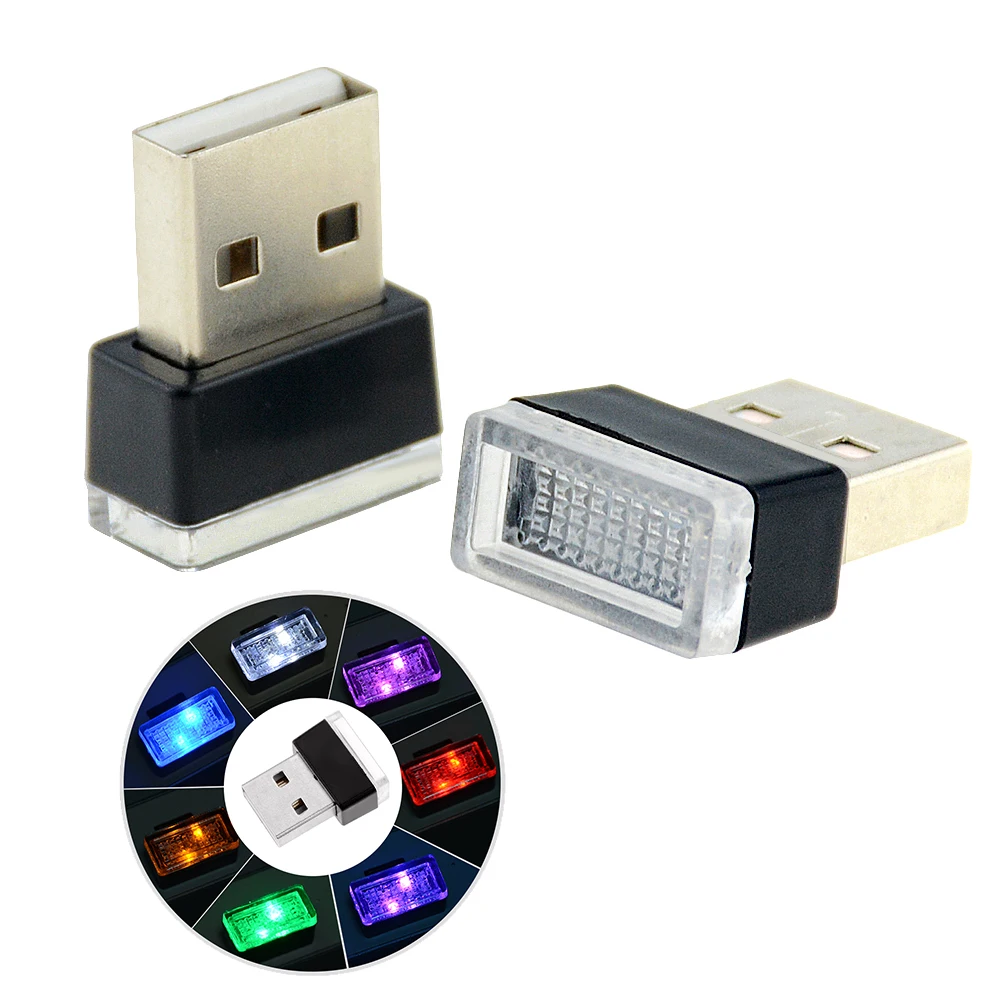 미니 USB LED 조명, 자동차 주변 조명, 네온 인테리어 조명, 자동차 쥬얼리 모델링, 7 가지 조명 색상