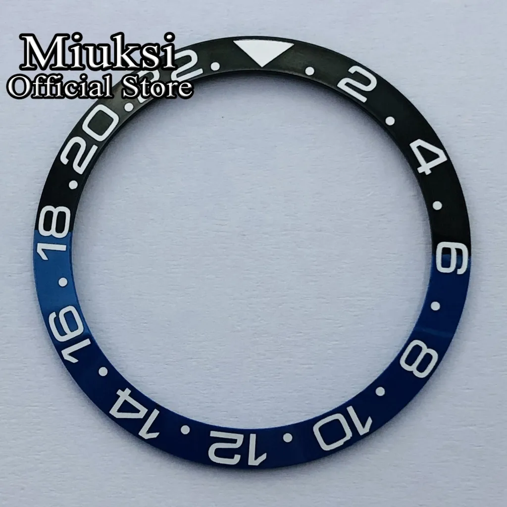 Miuksi 35.4mm black blue green ceramic bezel fit miuksi 38mm case