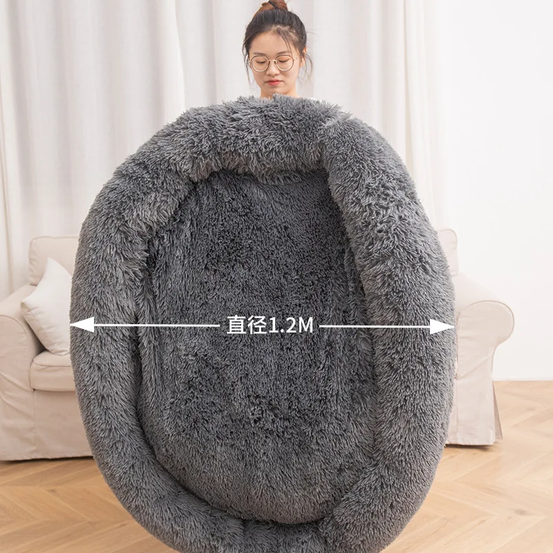 40-100cm Large Round Coral Fleece Soft Long Plush Pet Mats Dog Bed House Animals Cat Mat Sofa Chihuahua Labrador Pet Supplies