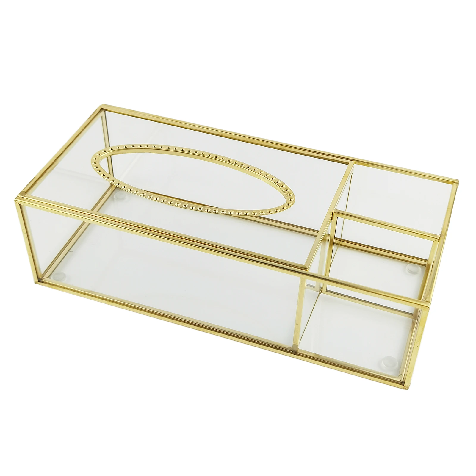 Rectangular Clear Glass Paper Tissue Box, Decorative Glass Napkin Storage Box, Facial Tissue Holder for Bedroom, Home Decor