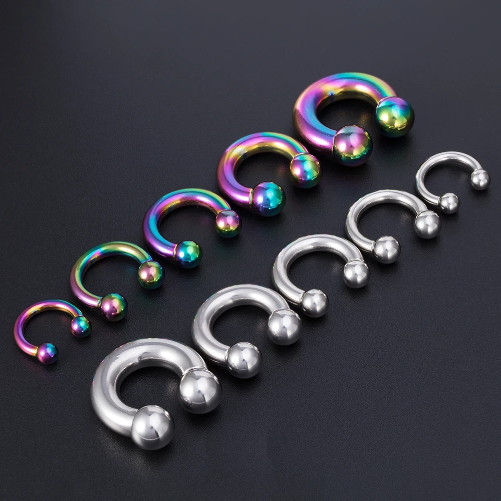 1PC New 0G-8G CBR PA Septum Piercing Jewelry Surgical Steel Ear Gauge Circular Barbells Ear Piercing Weights Stretcher Expander