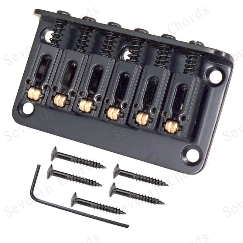 A Set 78MM 6 String Roller Saddle Electric Guitar Bridge Top Load Or Strings Through Body Gold Chrome Black Guitar Accessories