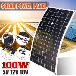 100W Panel słoneczny USB 5V DC 12V z 10/20/30A kontroler elastyczne ogniwa słoneczne do samochodu jacht ładowarka wodoodporny