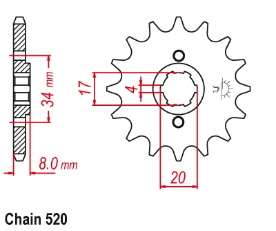 520 13T 14T Motorcycle Front Sprocket For Honda XR200 86-94 CRF230 08-10 XR250 86-87 XLR200 1992 XL250 84-87 XR350 83-84 CA250