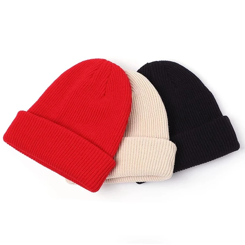 Gorros de punto para mujer, gorro de punto liso, bonito, cálido, informal, para otoño e invierno, 2021