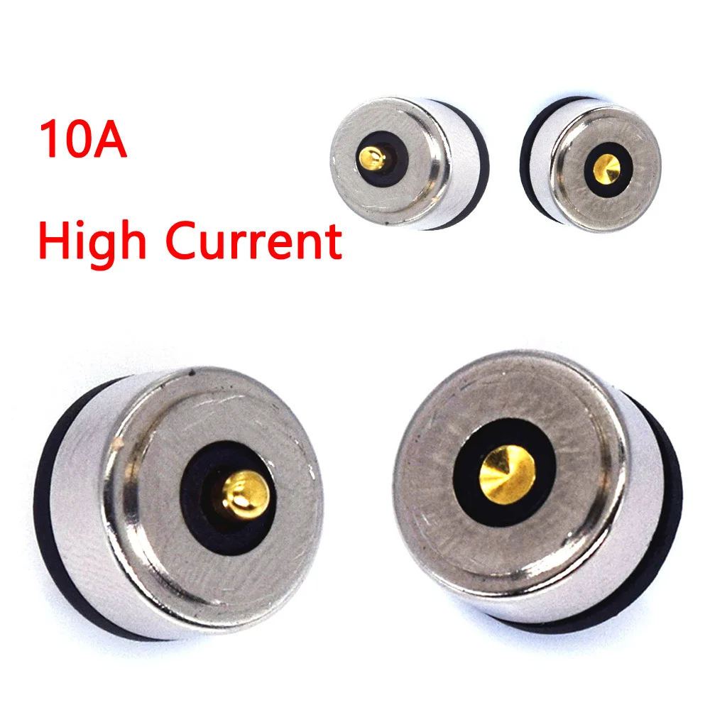 6er-Set 10A Hochstrom 2-Pin Runder Magnet-Saugfeder-Pogo-Pin-Steckverbinder Männlich-Weiblich-Sonde DC-Stromlade-Magnetstecker – Detail 1