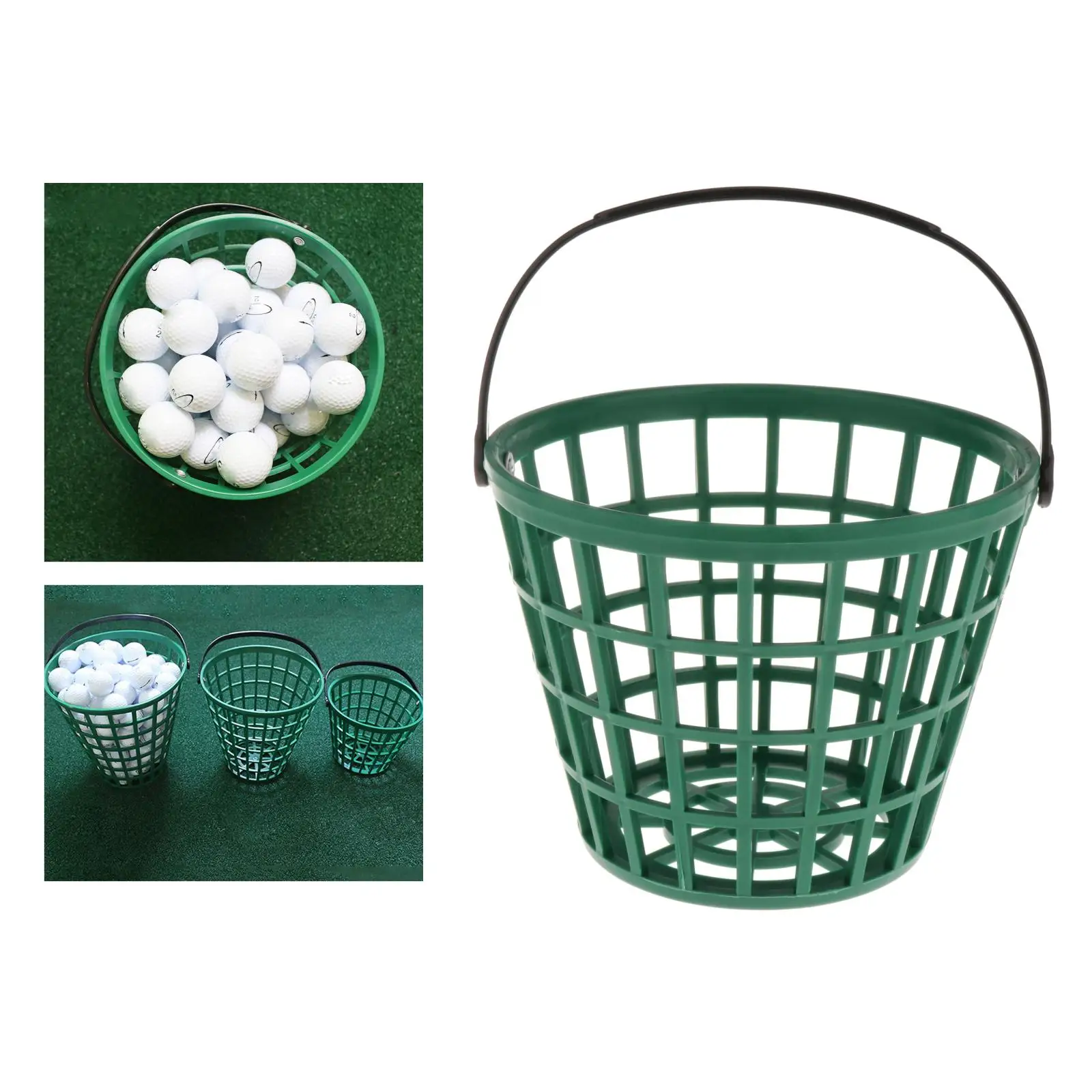 Solid Golf Range Basket, Golf Ball Tennis Balls, Egg Collection Carrying Buckets Golf Balls Storage Container with Carry Handle
