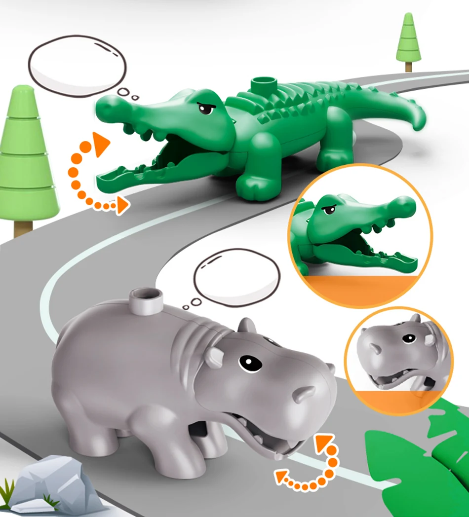 NEUE Große Größe Bausteine Zubehör Figuren Tiere Block Dinosaurier Känguru DIY Ziegel Montage Spielzeug Für Kinder Kinder Geschenk – Detail 5