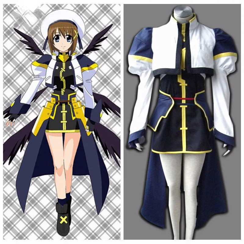 

Magical Girl Lyrical Nanoha Hayate Yagami Halloween Anime Cosplay Costume Customize for plus size adults