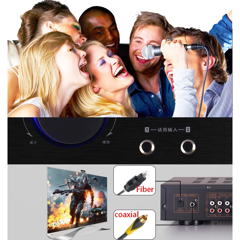 800W 220V DTS Dolby HD decodifica 5.1 amplificatore Bluetooth amplificatore AV-638 casa amplificatore digitale professionale ad alta potenza