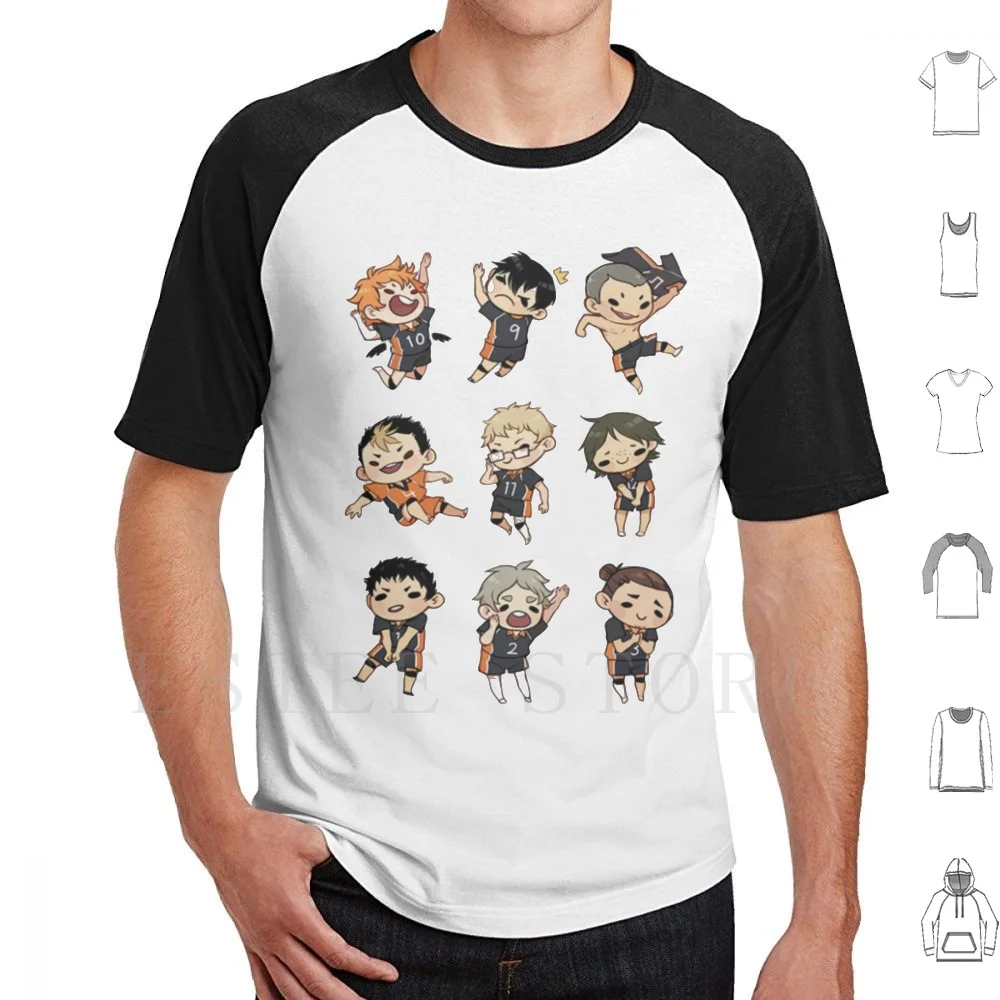 Chibi Sheet T Shirt DIY Big Size 100% Cotton Childe Oikawa Tooru Iwaizumi Hajime Kuroo Tetsurou Kenma Kozume