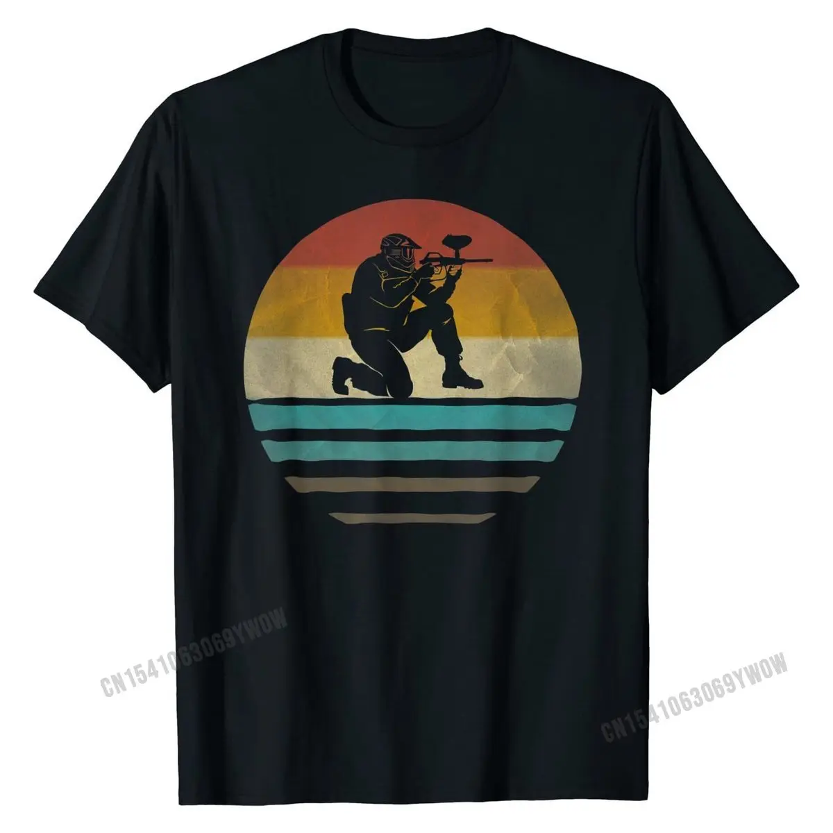 Paintball Shirt Retro 70s Vintage Silhouette Gift Tshirts T Shirt Cotton Casual Printed Male