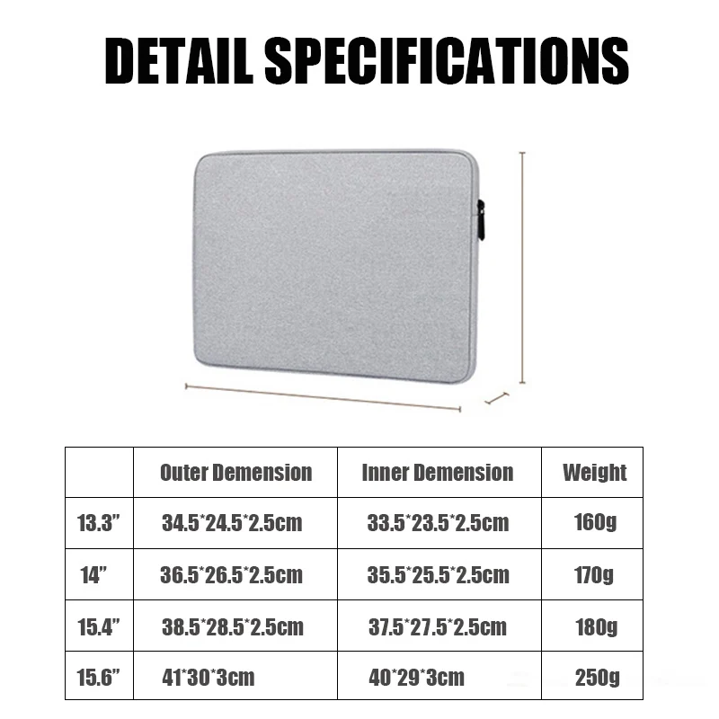 Laptop Sleeve Case 13.3 14 15.4 15.6 Inch Notebook Travel Carrying Bag for Macbook Air Pro 14 inch Shockproof Case for Men Women