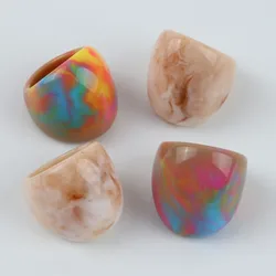 Vintage New Big Colorful Resin Ring For Women Girls Geometric Round Acrylic Multi Color Finger Rings Party Gifts Fashion Jewelry