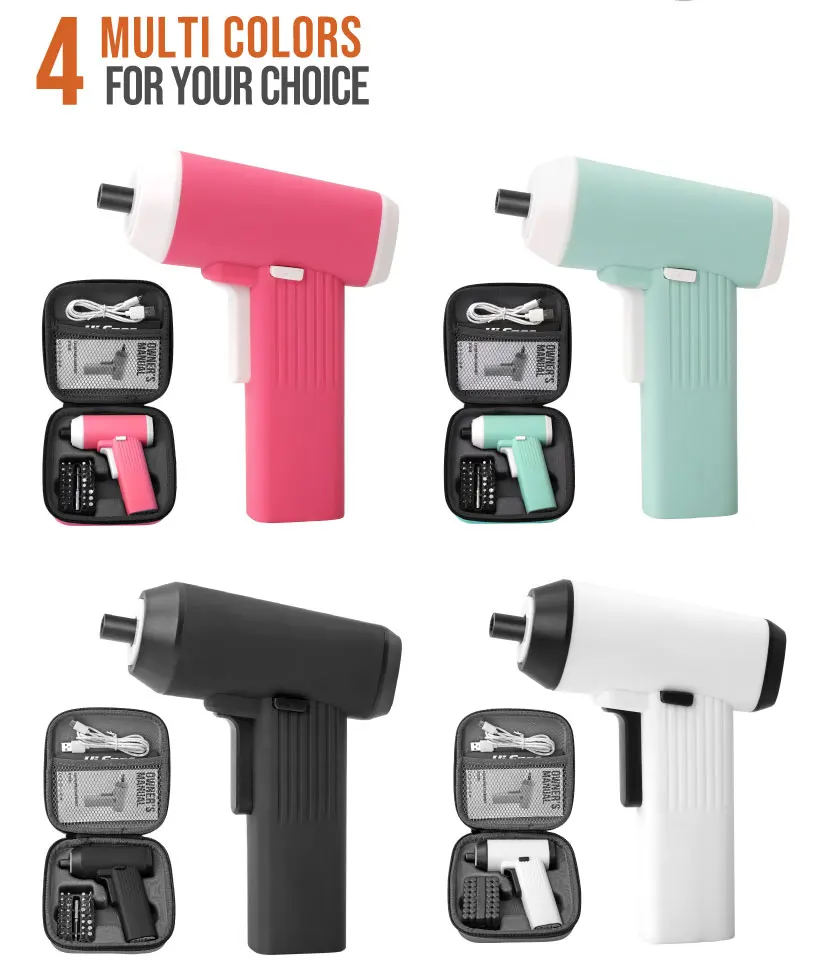 Imagem -02 - Oi-especs Lindo Rosa Chave de Fenda Elétrica Kit Requintado Senhora Meninas Broca Conjunto de Ferramentas Eléctricas sem Fio para Casa Crianças Feminino